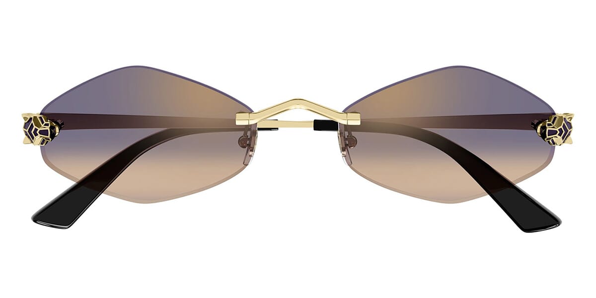 Ct Cat Eye Sunglasses – Violet Gradient Gold Mirror Lenses