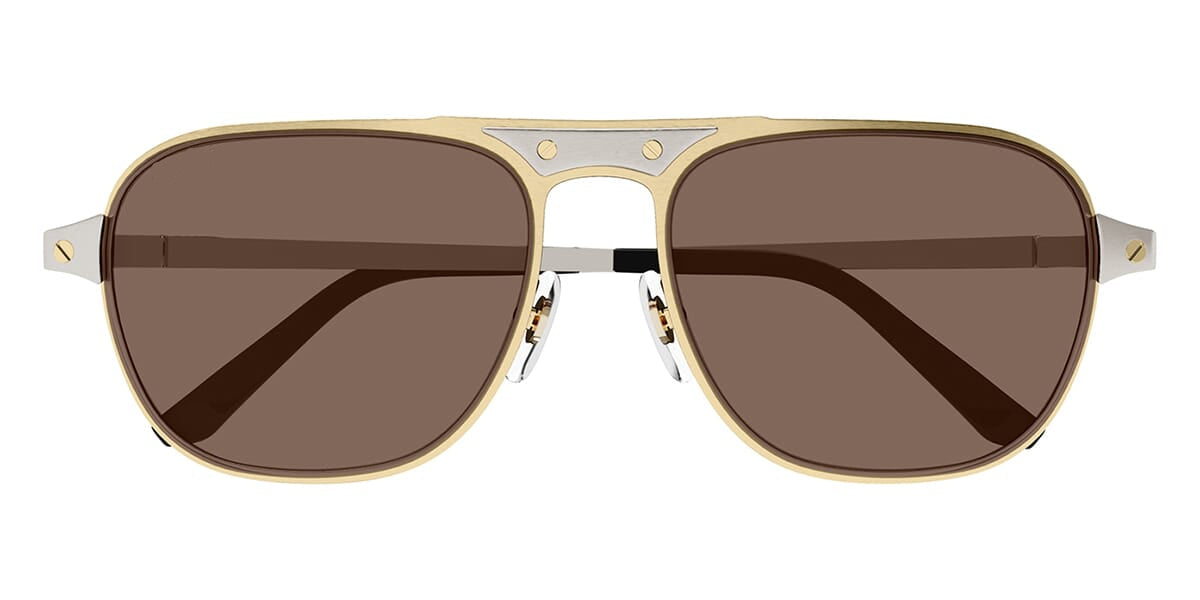 Ct Sunglasses Brushed Gold & Silver – Brown Lenses