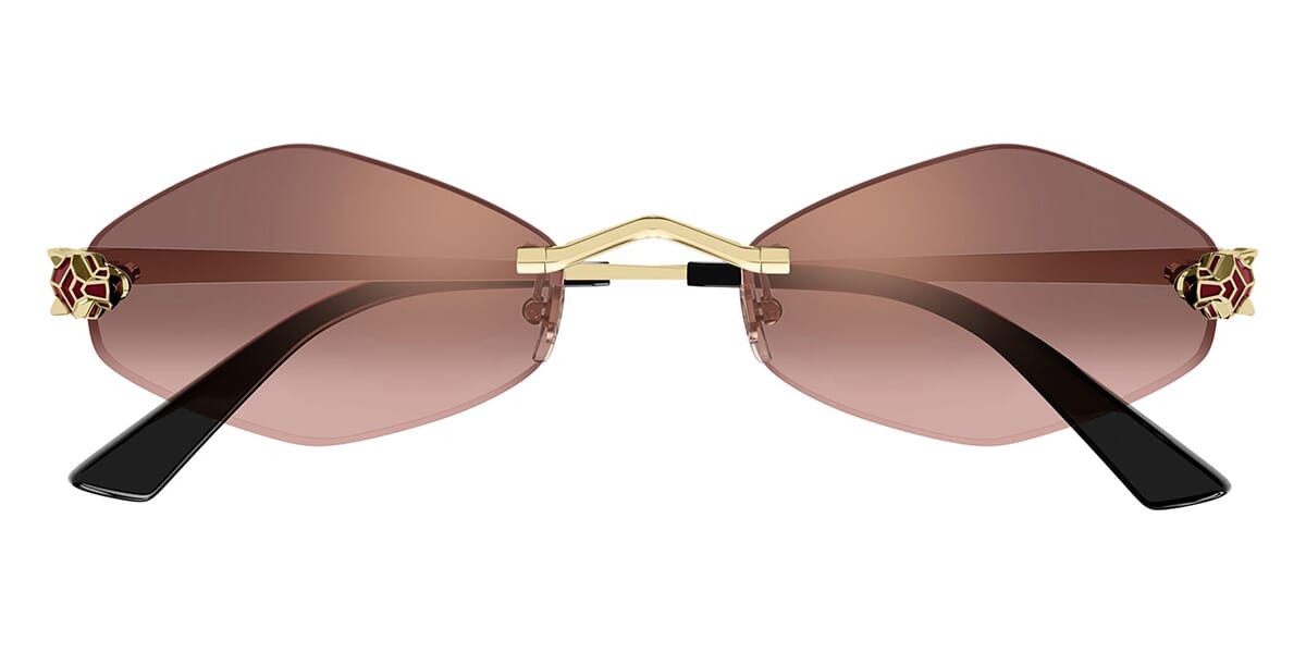 Ct Cat Eye Gold Sunglasses - Red Gradient Mirror Lenses