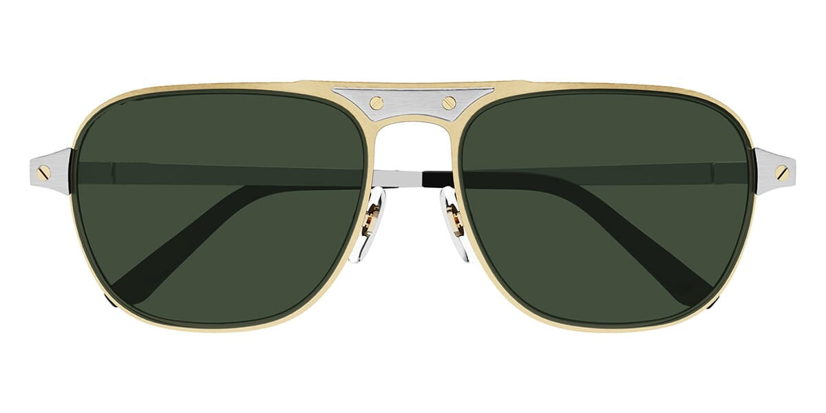 Ct Sunglasses Brushed Gold & Silver – Green Lenses