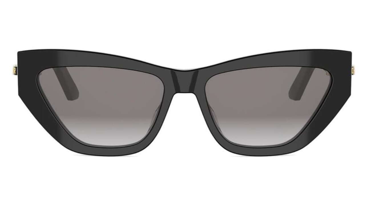 D Shiny Black Cat - Grey gradient Lenses
