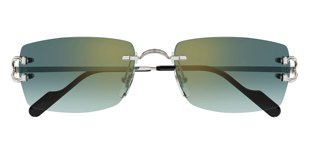 Ct Sunglasses Silver – Deep Green to Turquoise Gradient Lenses